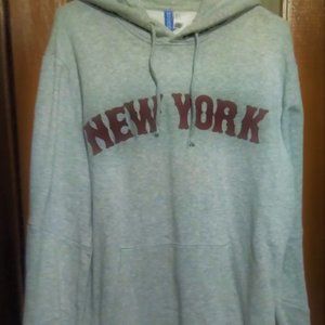 H+M  New York Grey Hoodie -Men's Small